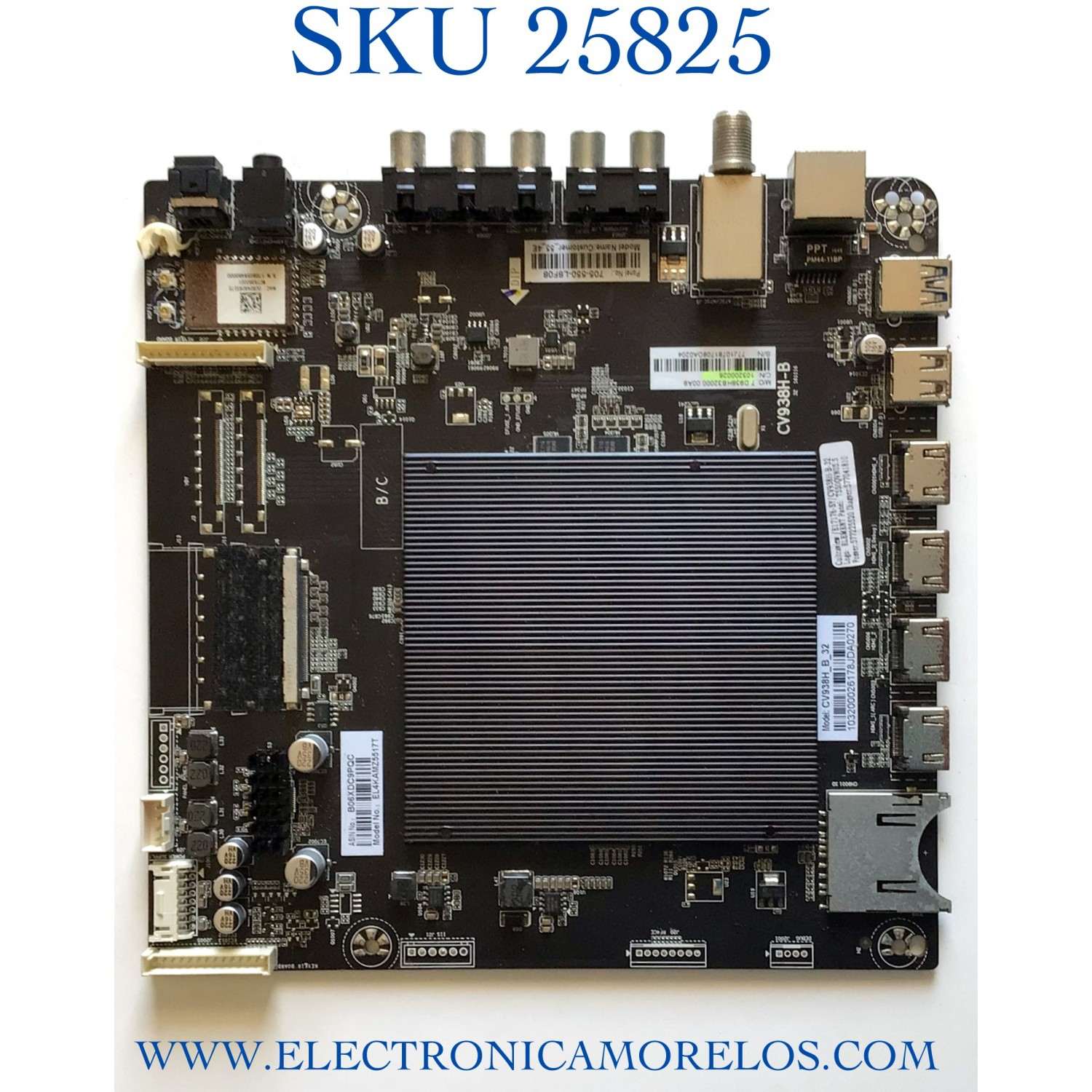 MAIN PARA TV ELEMENT 103200026 / CV938H-B / 7.D938HB32000.00A9 / 77J10781708DA0204 / PANEL T550-0UK-DL / MODELO EL4KAMZ5517T